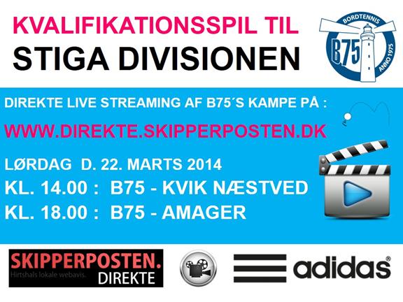 Live Streaming kval til STIGA Division